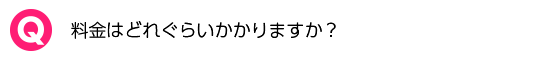 料金はどれぐらいかかりますか？